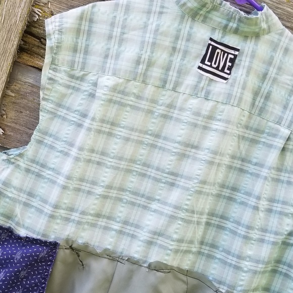 Sugar Skull Upcycled Asymmetrical Blouse - Picture 2 of 4